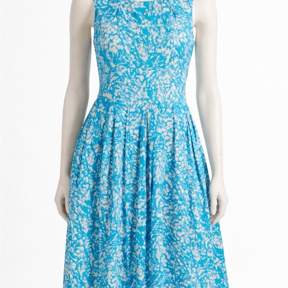 Talbots Turquoise and White Midi Foral Dress - Picture 9 of 10
